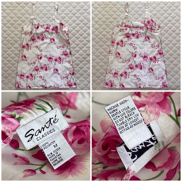 🌸 Santé Classics, Vintage Trellis of Climbing Roses Chemise - Picture 13 of 16